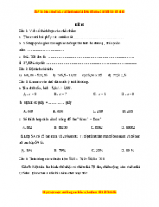 Bộ đề thi Toán 5 học kì 1 năm 2022 - 2023 - Đề 18
