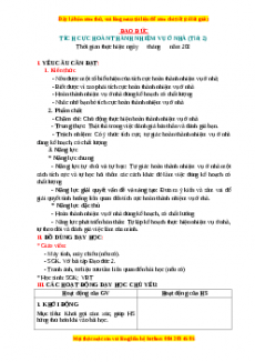 Giáo án Đạo đức 3 Chân trời sáng tạo Bài 4: Tích cực hoàn thành nhiệm vụ ở nhà (Tiết 2)