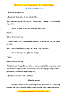 Đề thi cuối kì 1 Tiếng Việt lớp 4 (Đề 14)