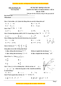 Đề thi thử THPT Quốc Gia môn Toán có đáp án (đề 1 ) - thầy Trần Công Diệu