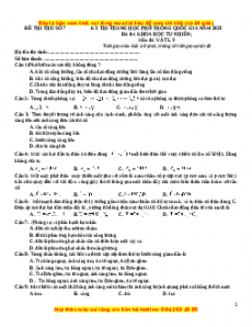 Đề thi thử THPT Quốc Gia môn Vật Lí có đáp án ( đề 7 ) - thầy Lại Đắc Hợp