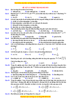 Đề thi thử Vật lí Sở Phú Thọ năm 2023