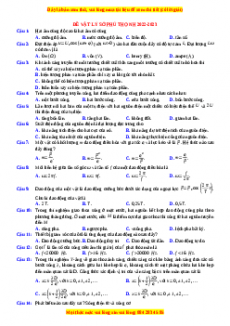Đề thi thử Vật lí Sở Phú Thọ năm 2023