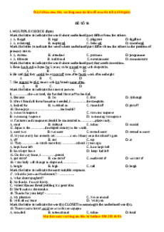 Đề thi trắc nghiệm Tiếng anh 10 năm 2022 - 2023 (Đề 36)