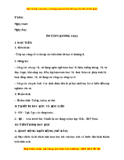 Giáo án Ôn tập chương 2 (Tiếp theo) Toán 9 Học kì 1