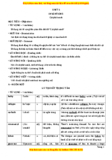 Chuyên đề luyện thi Tiếng anh 10 năm 2023 trường ĐHSP Hà Nội - Unit 5: Inventions