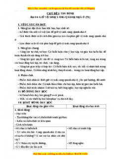 Giáo án Tự nhiên và xã hội 3 Cánh diều Bài 4: Giữ vệ sinh xung quanh nhà ở