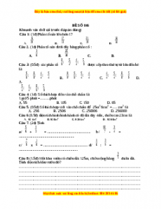 Đề thi Toán lớp 4 cuối kì 2 (Đề 46)