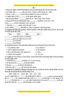 Học kỳ 1: Phần 2 Một số đề kiểm tra học kỳ 1 - Mục B- Đề kiểm tra học kì số 1 -Giáo viên Mai Lan Hương đầy đủ đáp án