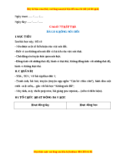 Giáo án Bài 20 Đạo đức 1 Kết nối tri thức: Không nói dối