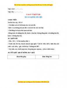 Giáo án Bài 20 Đạo đức 1 Kết nối tri thức: Không nói dối