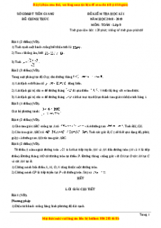 Đề thi học kì Toán 9 năm 2023 Sở GD và ĐT Tiền Giang