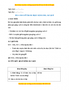 Giáo án Bài 4 Đạo đức 1 Kết nối tri thức: Em giữ trang phục gọn gàng, sạch sẽ