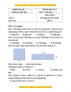 Đề thi cuối kì 2 Toán lớp 3 Chân trời sáng tạo - Đề 4