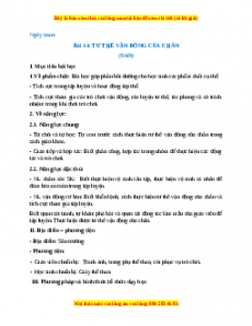 Giáo án GDTC 1 Cánh diều Tư thế vận động của chân