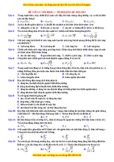 Đề thi thử Vật lí trường Yên Định 1 - Thanh Hóa năm 2023