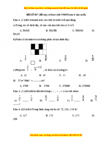 Đề thi Toán lớp 4 cuối kì 2 (Đề 17)
