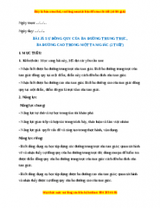 Giáo án Sự đòng quy của ba đường trung trực, ba đường cao trong một tam giác Toán 7 Kết nối tri thức