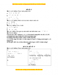 Đề thi cuối học kì 1 Toán 8 năm 2022 - 2023 - Đề 47