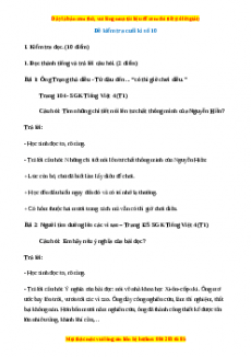 Đề thi cuối kì 1 Tiếng Việt lớp 4 (Đề 11)