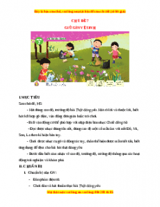 Giáo án Âm nhạc 1 Cánh diều Giữ gìn vệ sinh