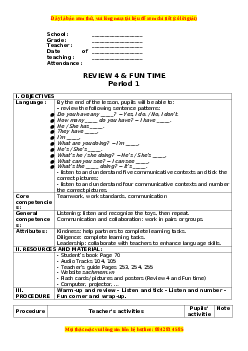 Giáo án Review 4 Tiếng anh 3 global success