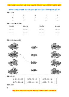 Bài tập cuối tuần Toán lớp 1 Tuần 28 Kết nối tri thức (có lời giải)