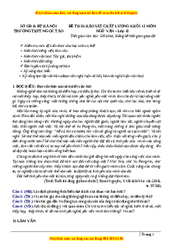 Đề thi thử Ngữ văn trường Ngọc Tảo - Hà Nội lần 1 năm 2023