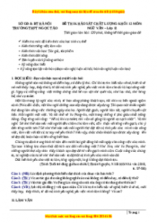 Đề thi thử Ngữ văn trường Ngọc Tảo - Hà Nội lần 1 năm 2023