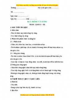 Giáo án Công nghệ 7 Cánh diều Bài 5: Trồng cây rừng