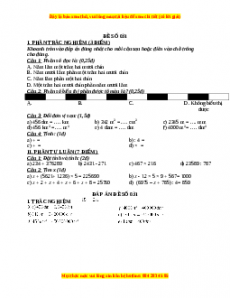 Đề thi Toán lớp 4 cuối kì 2 (Đề 31)