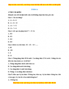 Bài tập cuối tuần Toán lớp 2 Tuần 11 Chân trời sáng tạo (có lời giải)