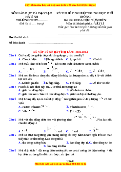 Đề thi thử Vật lí Sở Hà Tĩnh lần 1 năm 2023