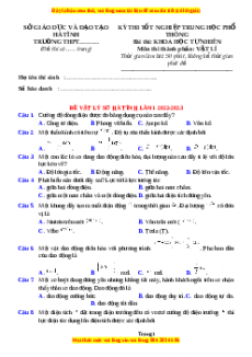Đề thi thử Vật lí Sở Hà Tĩnh lần 1 năm 2023