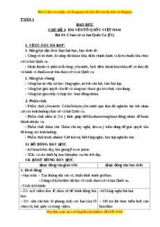Giáo án Đạo đức 3 Kết nối tri thức Bài 01: Chào cờ và hát Quốc Ca (Tiết 2)