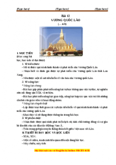 Giáo án Bài 12 Lịch sử 7 Cánh diều (2024): Vương quốc Lào