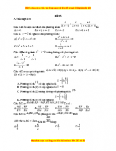 Đề thi giữa kì 2 Toán 8 năm 2023 - Đề 95