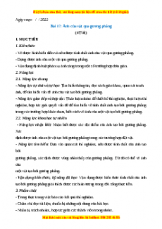 Giáo án Vật lí 7 Kết nối tri thức Bài 17: Ảnh của vật qua gương phẳng