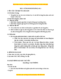 Giáo án Bài 5: Sử dụng bàn phím Tin học 3 Kết nối tri thức