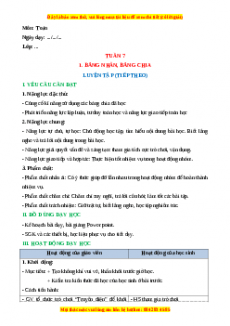Giáo án Luyện tập Toán 3 Cánh diều Toán 3
