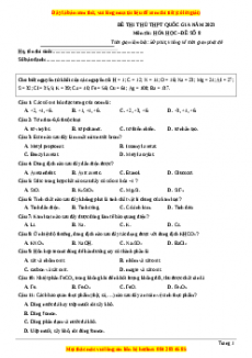 Đề thi THPT Quốc Gia Hóa năm 2023 Bookgol - Đề 8