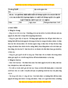 Giáo án Bài 6: Xu hướng biến đổi một số tính chất của nguyên tử Hóa học 10 Chân trời sáng tạo