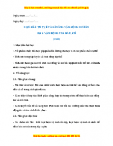 Giáo án Bài 1: Vận động của đầu, cổ Giáo dục thể chất lớp 1 Kết nối tri thức