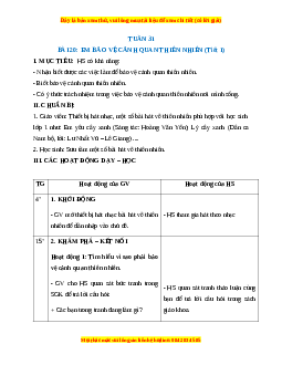 Giáo án HĐTN lớp 1 Tuần 31