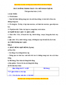 Giáo án Đường trung trực của một đoạn thẳng Toán 7 Chân trời sáng tạo