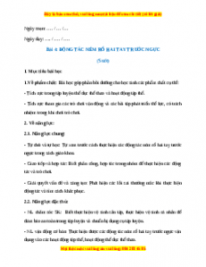 Giáo án Bài 4: Động tác ném rổ 2 tay trước ngực Giáo dục thể chất lớp 1 Kết nối tri thức