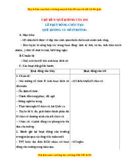 Giáo án Quê hương của em HĐTN 1 Chân trời sáng tạo