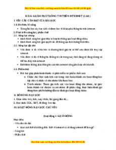 Giáo án Bài 6: Khám phá thông tin trên internet Tin học 3 Kết nối tri thức