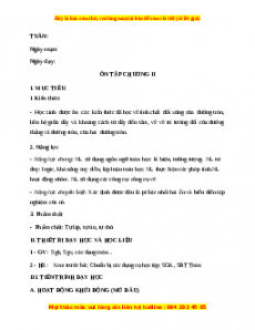 Giáo án Ôn tập chương 2 Toán 9 Học kì 1