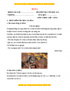Đề thi Tiếng Việt lớp 1 Học kì 2 Chân trời sáng tạo (Đề 8)